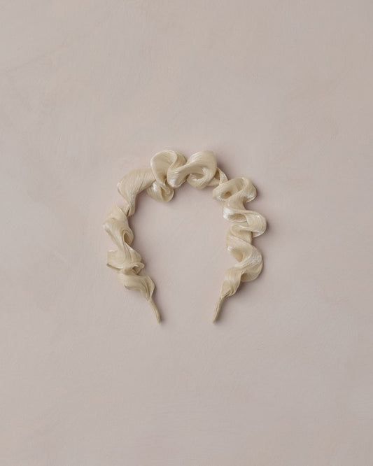GATHERED HEADBAND || ECRU