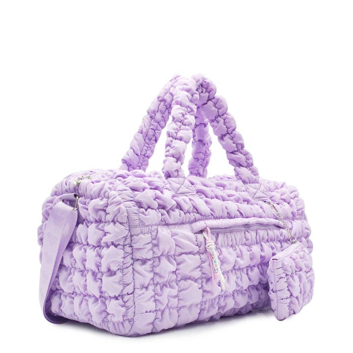 Quilted Scrunchies Large Duffle Bag Purple