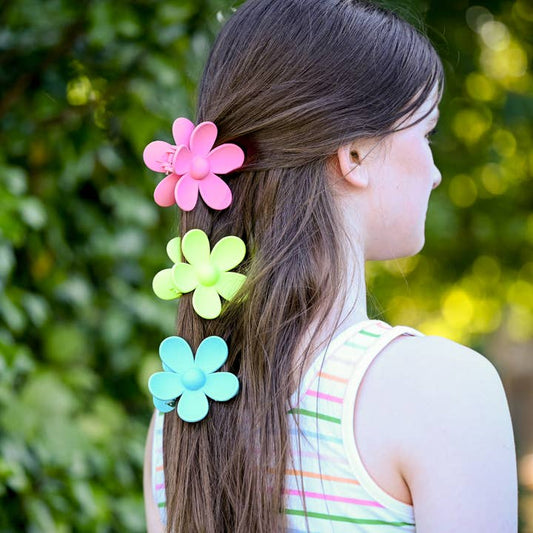 Matte Hair Claw Clip - Large Daisy Flower | Pink