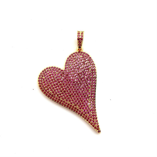 Pink Heart 2in Charm