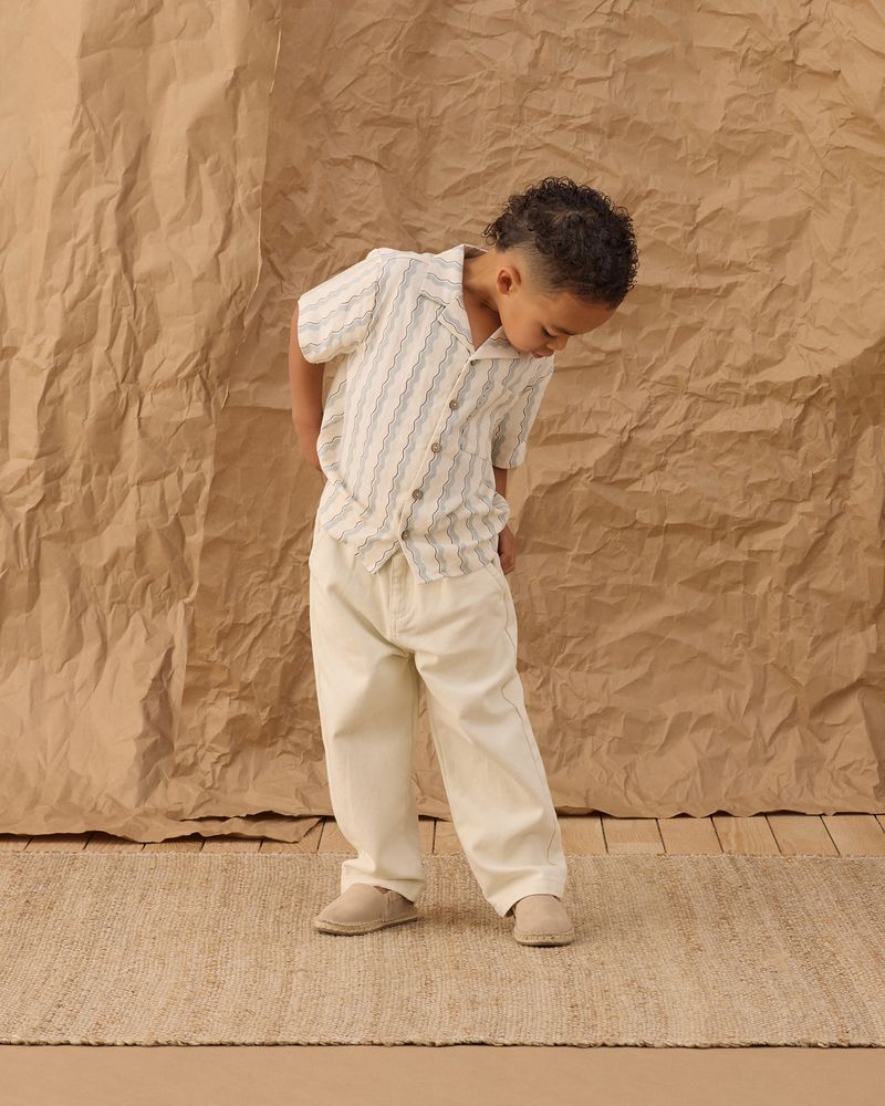 LAPEL COLLAR SHIRT | WAVE STRIPE