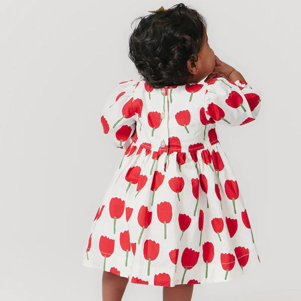 Baby Girls Evelyn Dress Set | Red Tulips