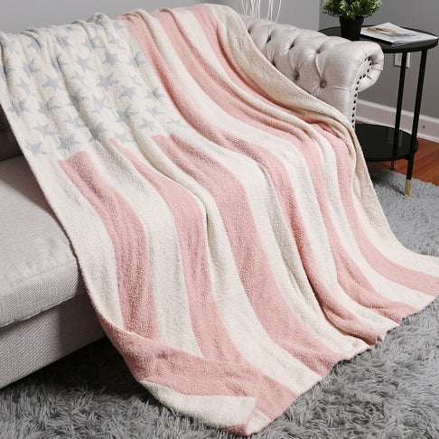 Faded Flag Throw Blanket