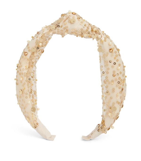 Sequinned Pearl Knot Headband