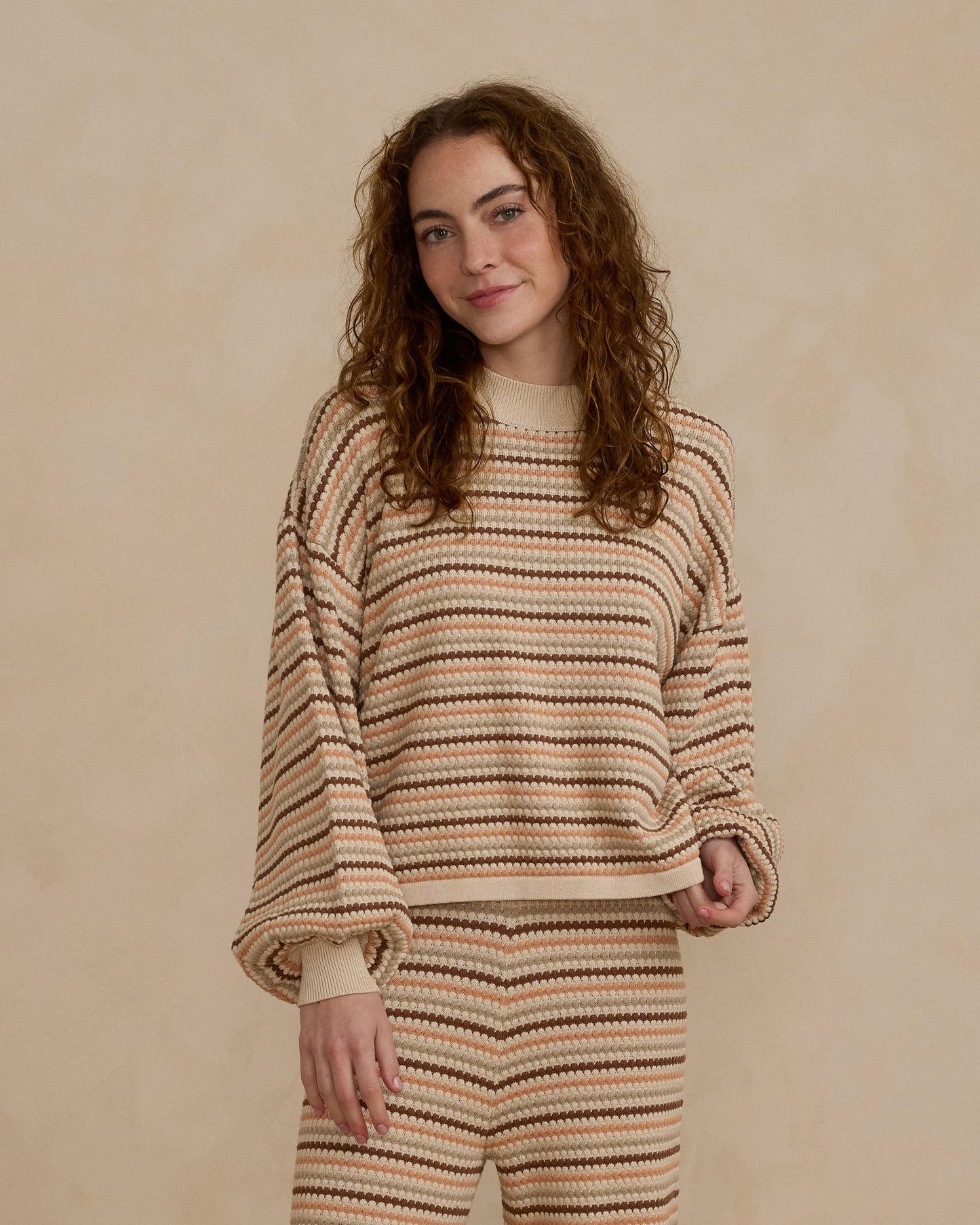 BOXY CROP SWEATER | HONEYCOMB STRIPE