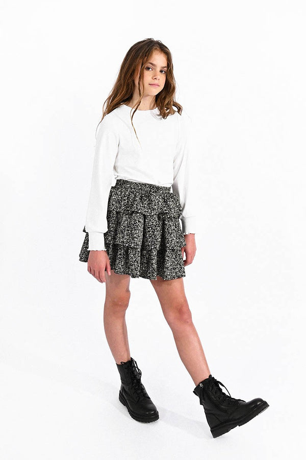 Mini Ruffled Skirt | Black Daisy