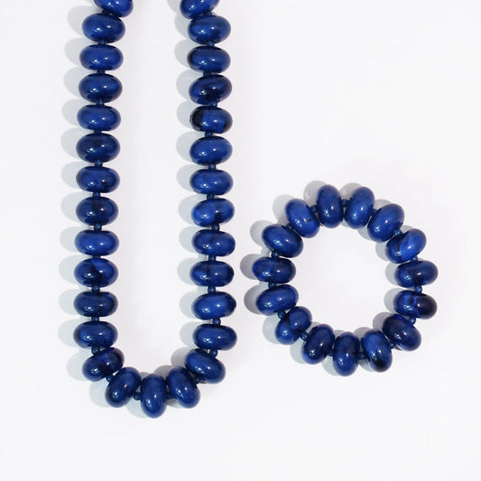 Sugar Bead Necklace | Navy Blue