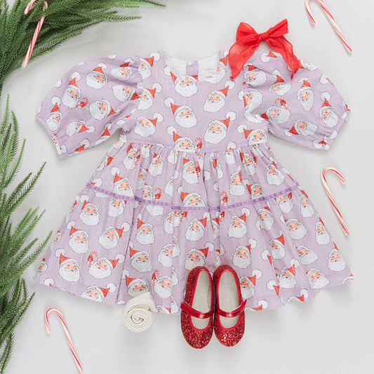 Girls Maribelle Dress | Lavender Santas