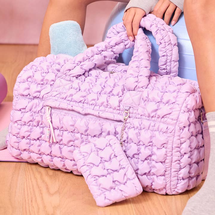 Quilted Scrunchies Large Duffle Bag Purple