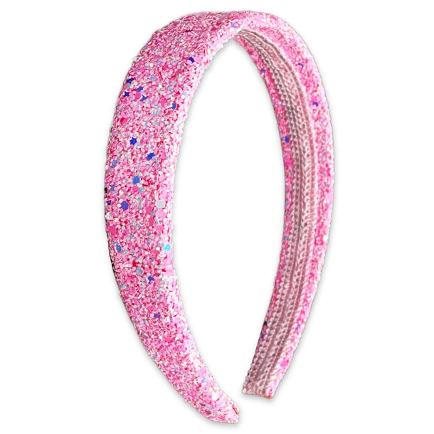Tapered Chunky Glitter Headband |Pink