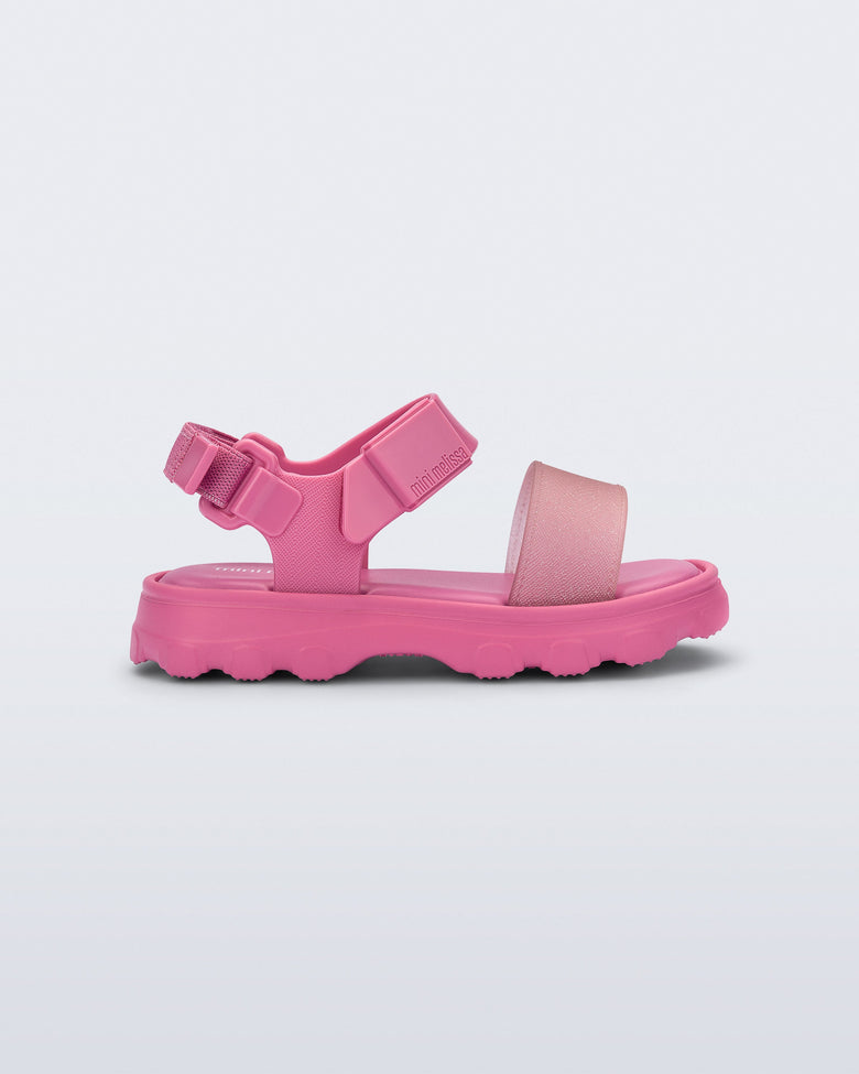 Mini Melissa Kick Off Sandal | Pink Glitter