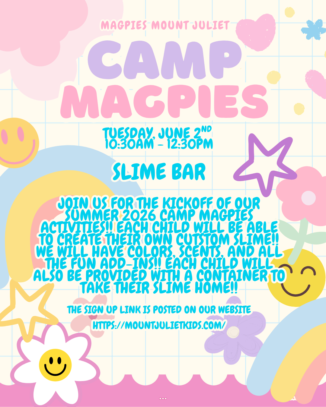 CAMP MAGPIES: SLIME BAR 06/02/2026