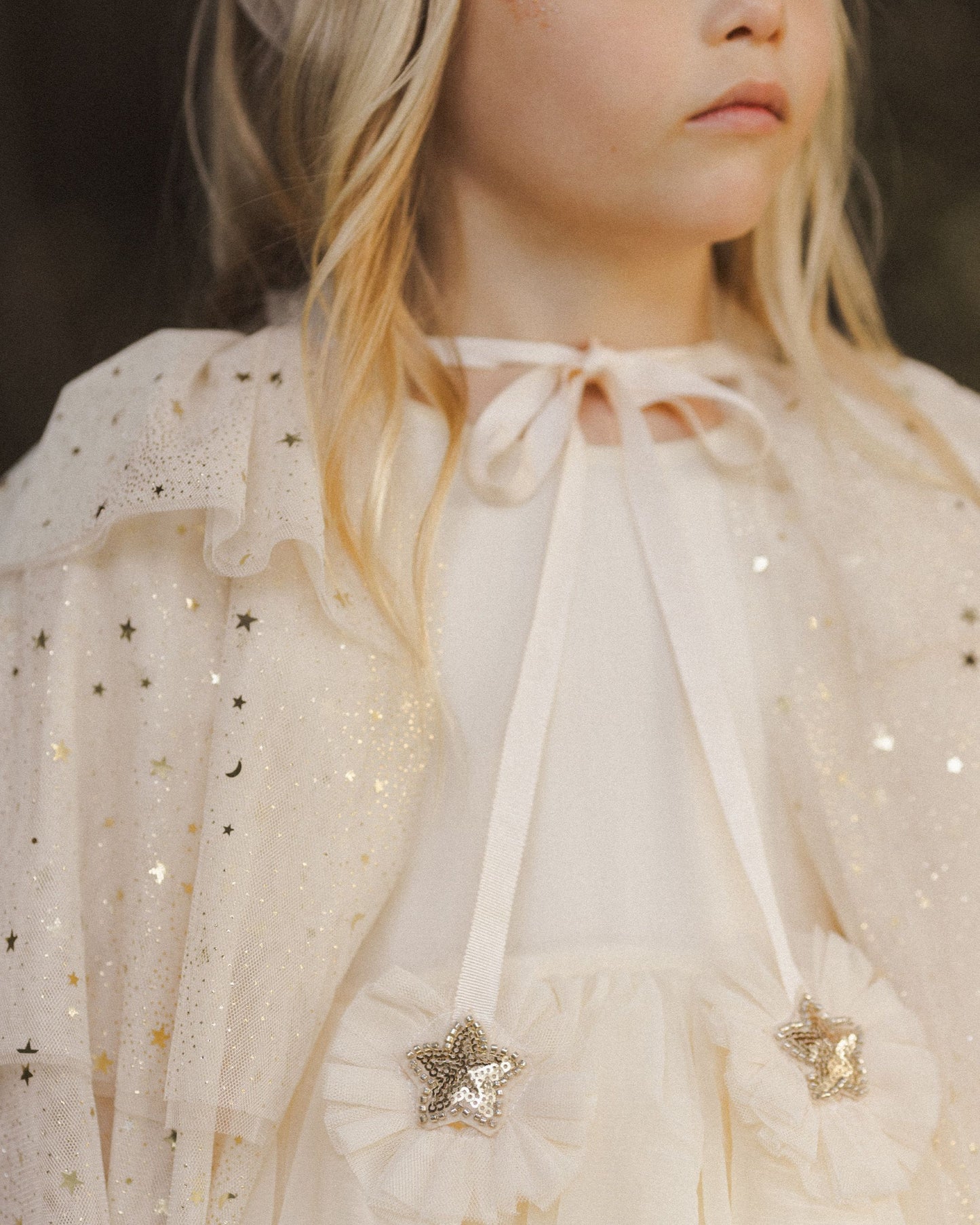 Tulle Cape | Champagne Stars