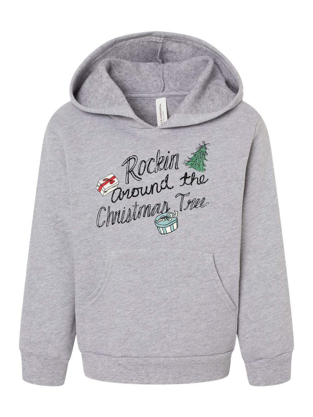 Toddler Rockin' Around the Christmas Tree Gray Hoodie