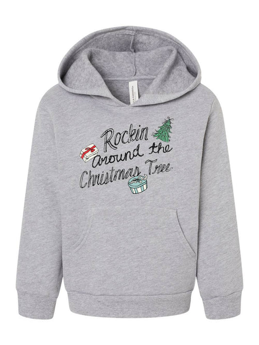 Toddler Rockin' Around the Christmas Tree Gray Hoodie