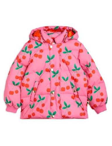 Cherries Puffer Jacket | Pink
