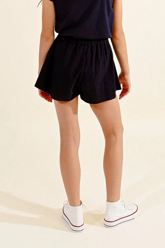 Cotton Mini Shorts | Navy Blue