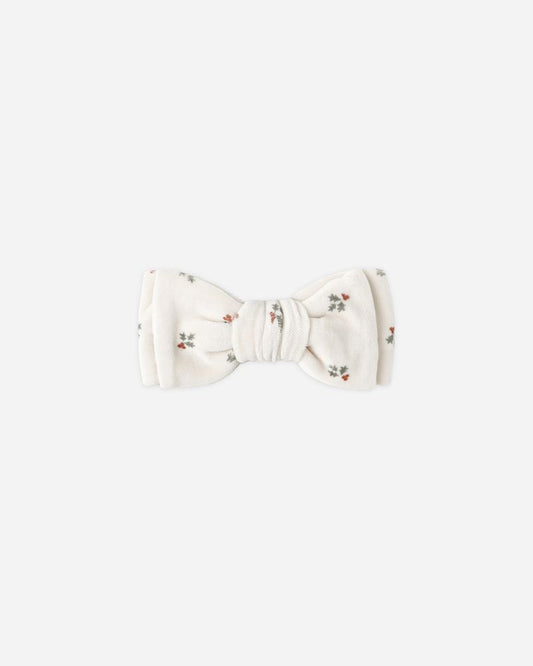 VELOUR BOW HEADBAND || HOLLY BERRY