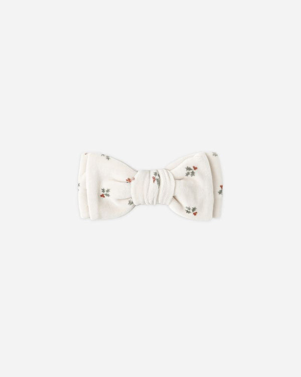 VELOUR BOW HEADBAND || HOLLY BERRY