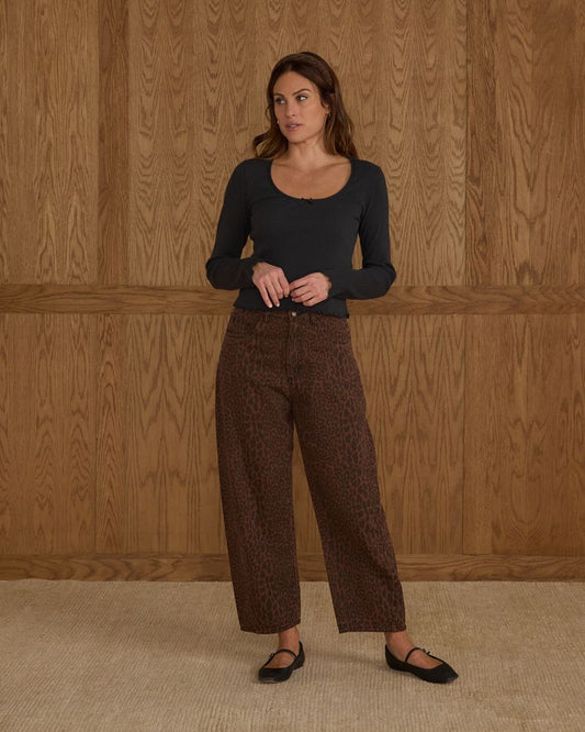 BARREL DENIM || LEOPARD