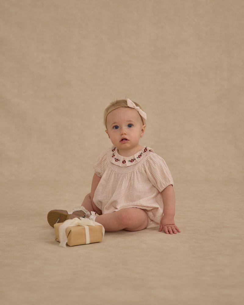 LULA ROMPER || PETAL GINGHAM
