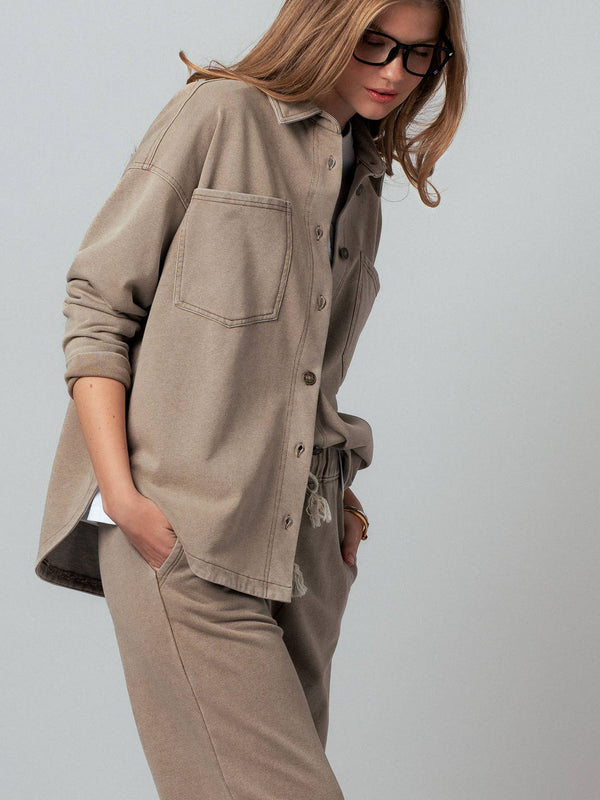 Relaxed Western Denim Set | Mocha