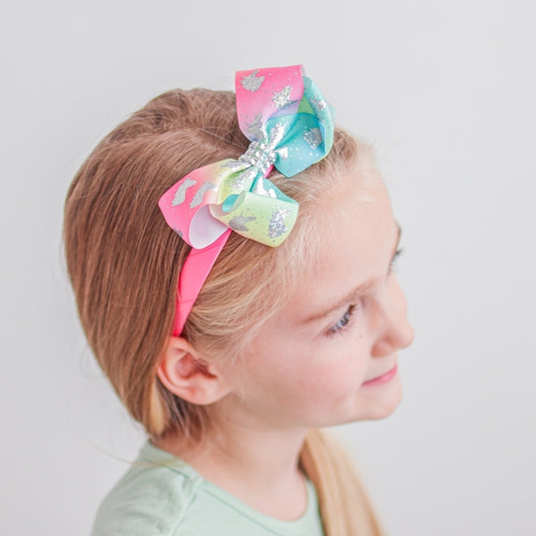 Tie Dye Glitter Unicorn Bow Headbands | Assorted Colors