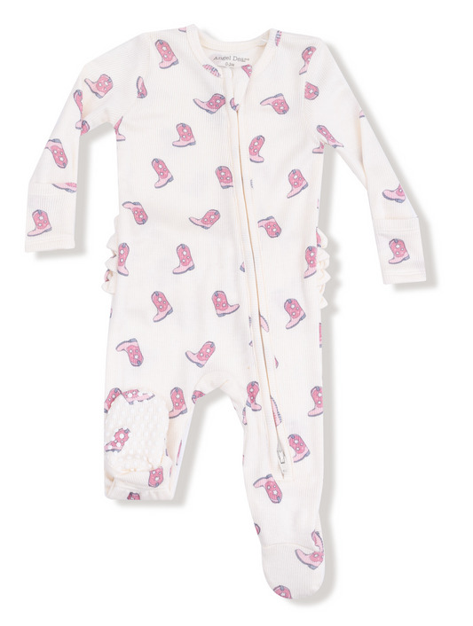 COWGIRL BOOTS | 2 WAY ZIPPER RUFFLE BACK FOOTIE