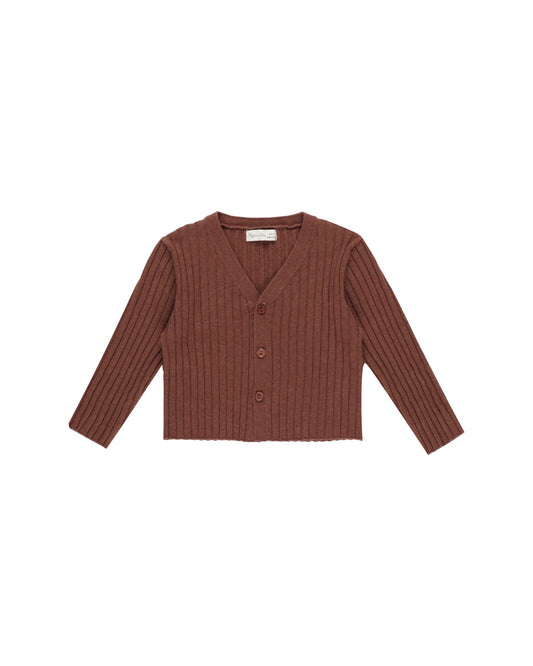 LONG SLEEVE KNIT BUTTON TOP | BRICK