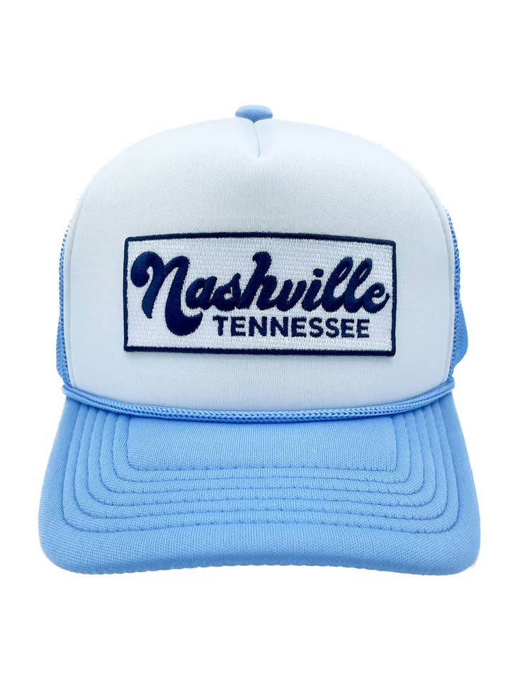 Kids Nashville Tennessee Trucker Hat (Ages 2-10) | Light Blue