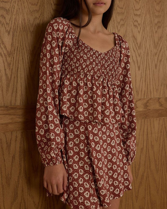 LONG SLEEVE FLUTTER TOP || RUBY FLEUR - TEEN