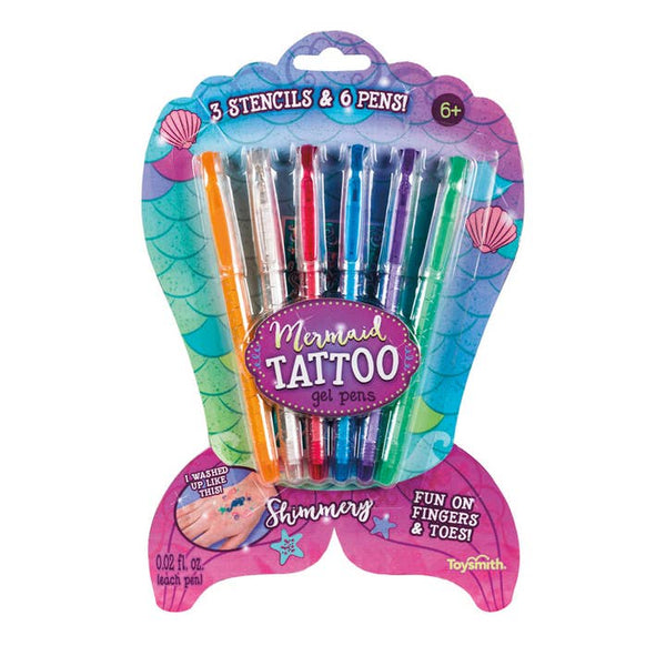 Mermaid Tattoo Gel Pens, Set of 6