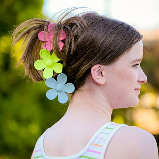 Matte Hair Claw Clip - Large Daisy Flower | Teal