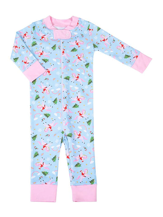 Merry Unicorn Zip Pajamas