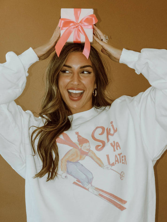 Ski Ya Later White Sweatshirt