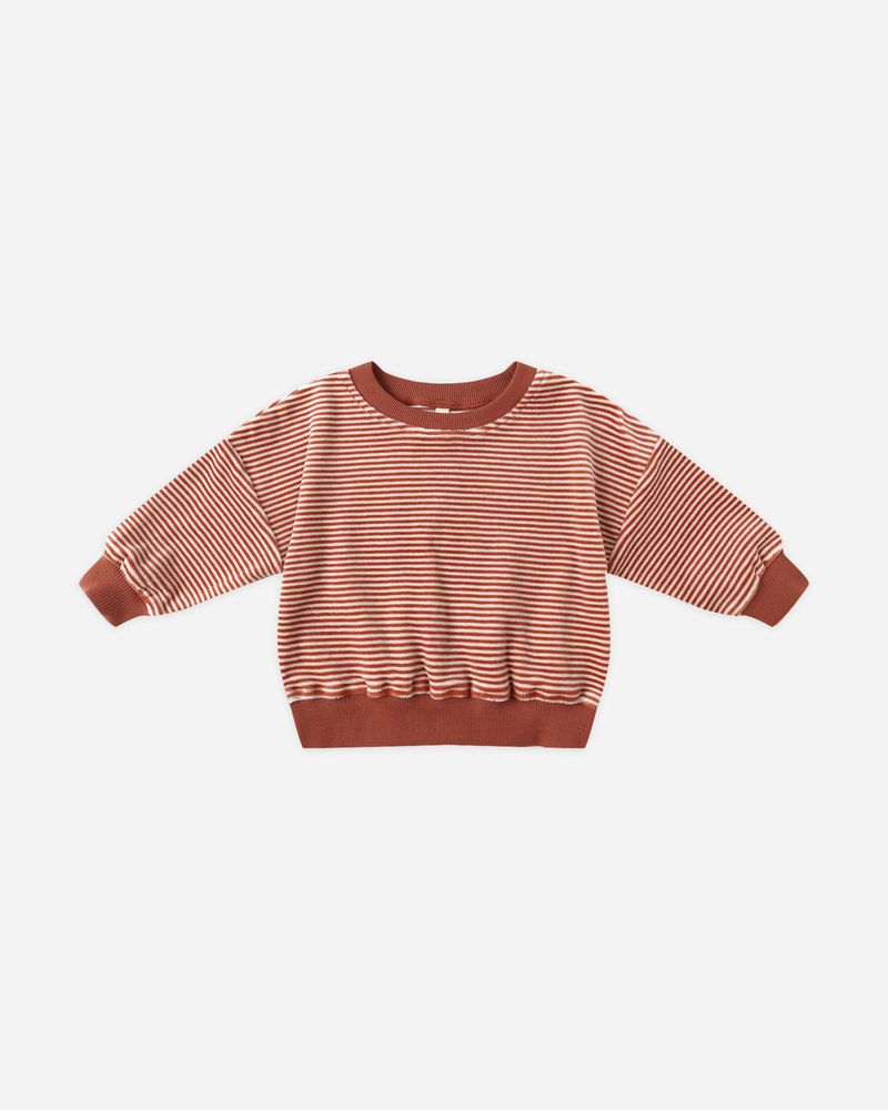 VELOUR RELAXED SWEATSHIRT || CANDY STRIPE