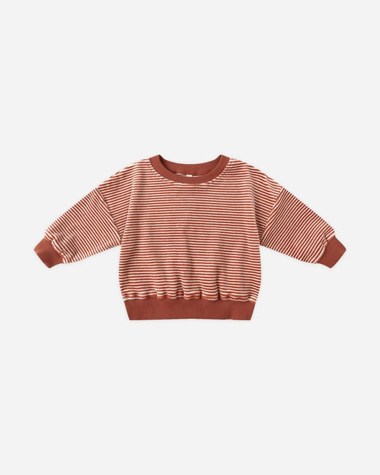 VELOUR RELAXED SWEATSHIRT || CANDY STRIPE