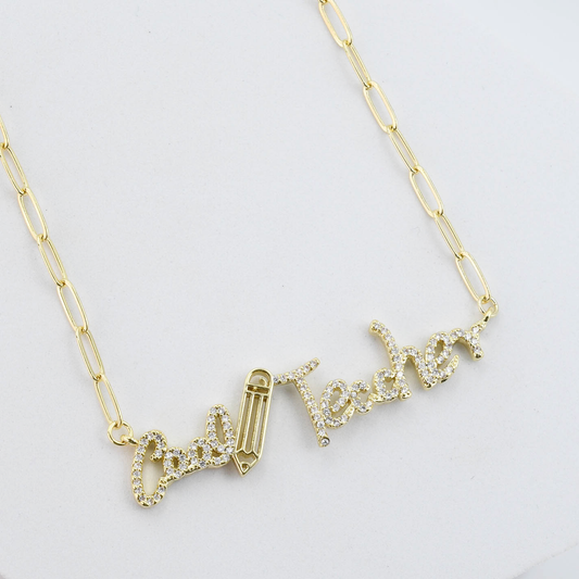 Cool Teacher Gold Necklace