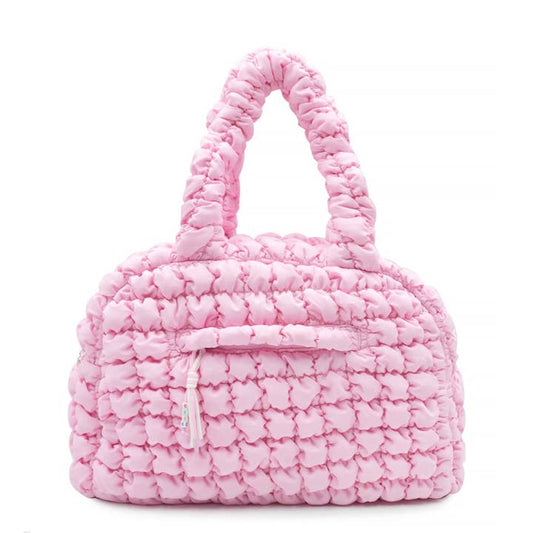 Quilted Scrunchies Medium Duffle Bag Pink