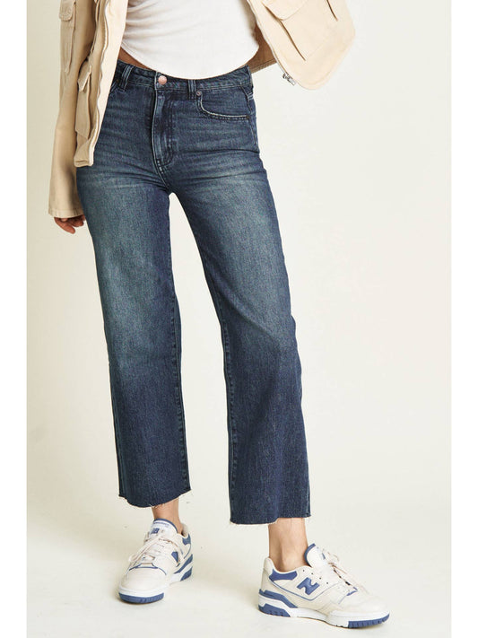 Aberdeen High Rise Wide Leg Crop | Dark Blue