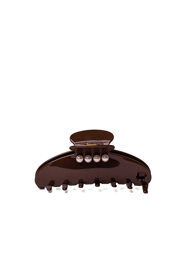 Chocolate Brown with Pearl Acetate Claw | OVERSIZED