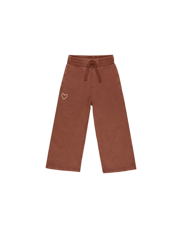 WIDE LEG SWEATPANT | BRICK