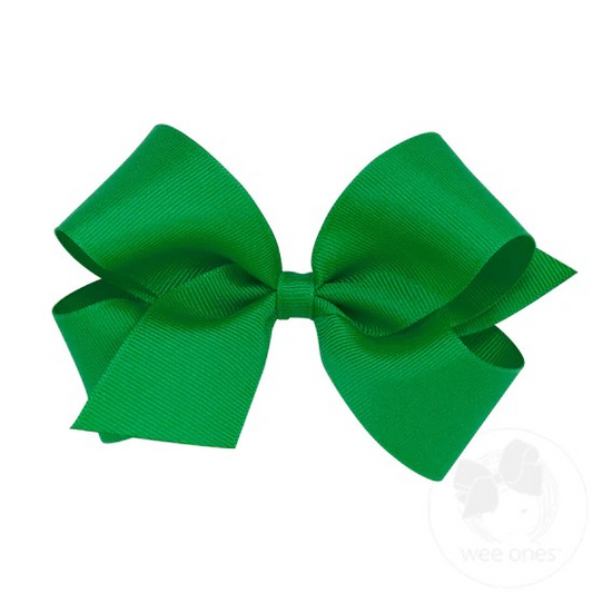 Medium Grosgrain Hair Bow | Hunter Green