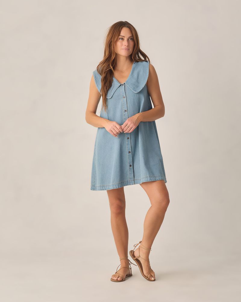 WOMEN'S ADRIA DRESS | WASHED BLUE
