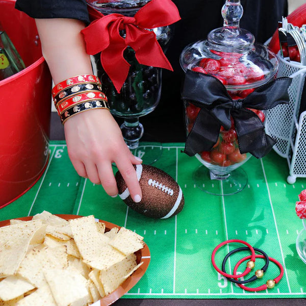 Game Day Enamel Football Helmet Hinge Bangle | Black