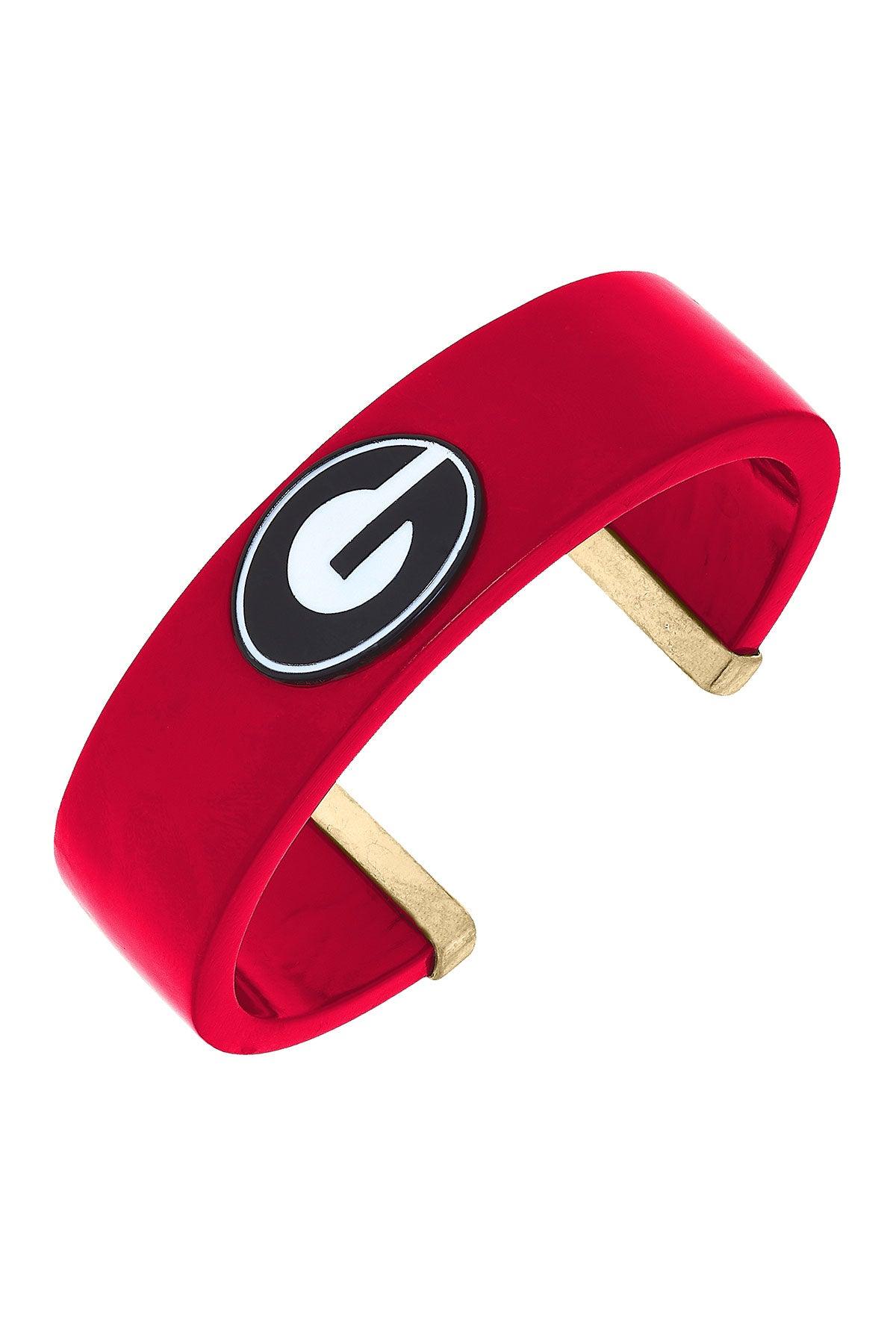 Georgia Bulldogs Resin logo Cuff Bracelet | Red