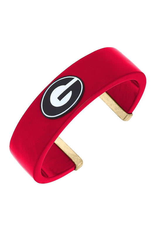 Georgia Bulldogs Resin logo Cuff Bracelet | Red