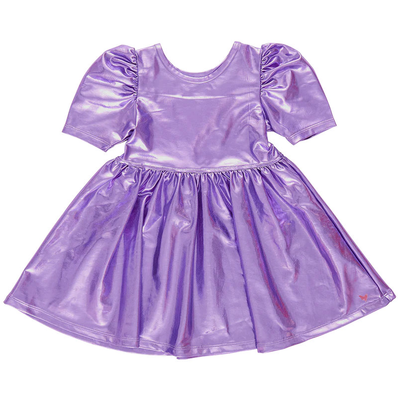 Girls Lame Laurie Dress | Purple Sparkle