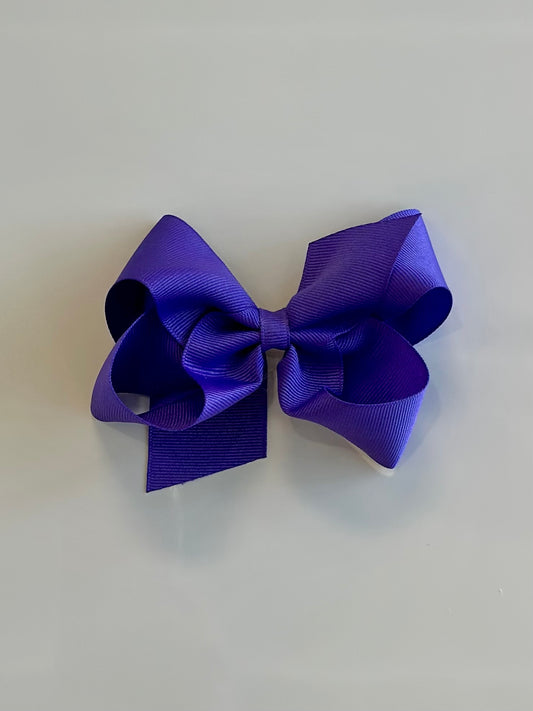 Medium Classic Grosgrain Girls Hair Bow | Grape
