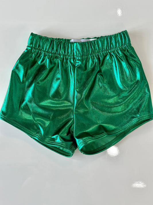 Green Metallic Wind Shorts